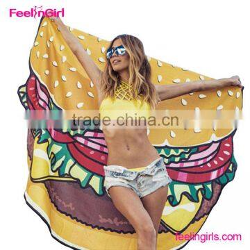 Round Beach Towel Hamburg With Print Custom print beach towel sarong pareo
