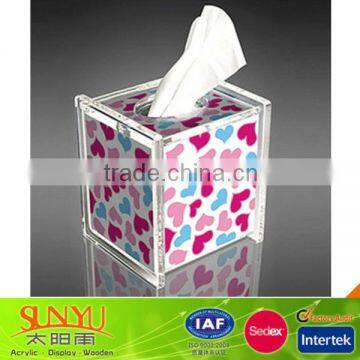 square acrylic tissue container/acrylic napkin box