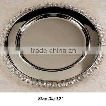 High quality crystal charger plate wedding