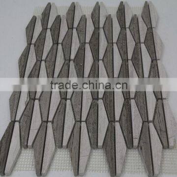 Decorative white grey marble mosaic tile