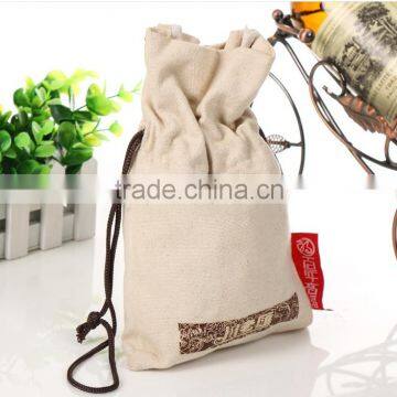 Cotton Fabric Gift Bag Draw String Custom Logo Cotton Bag Canvas Bag photo-2