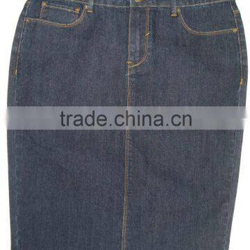 Women denim blue cotton strech 3/4 denim skirts ladies washed sexy denim skirts girls blue jeans