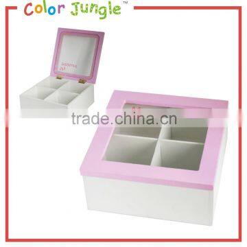 Small jewelry box for kids, with transparent window jewelry wooden box