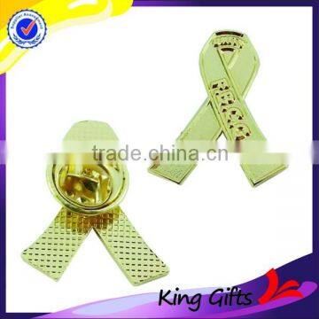 Custom ribbon shape gold plated blank lapel pin