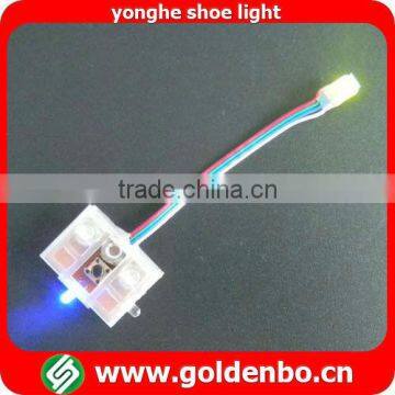 Flashing shoe light decoration in shoe sole and shoe upper