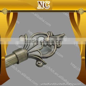 window curtain decoration design wrought iron metal screw curtain rod finial