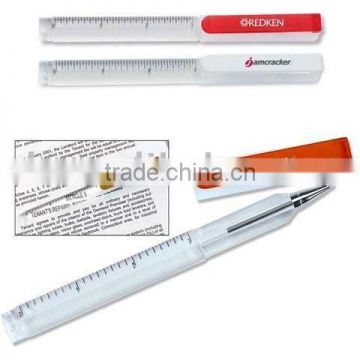 Magnifier ruler pen