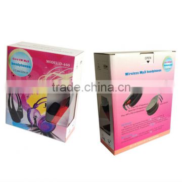 Low price mp3 headphone support memory card,headphone mp3 with fm built-in battary