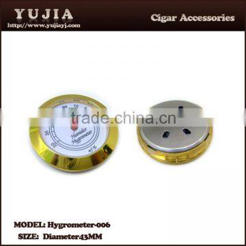 YuJia cigar 43mm zinc alloy digital cigar hygrometer for humidor