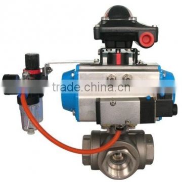 3 way ball valve with pneumatic actuator