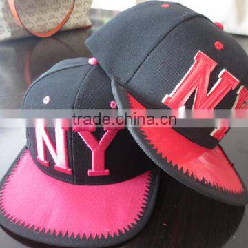 flat pvc brim embroidery snapback cap
