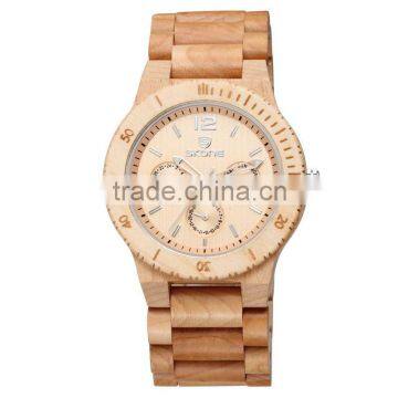 SKONE 7401 high quality mens chronograph wood watches luxury