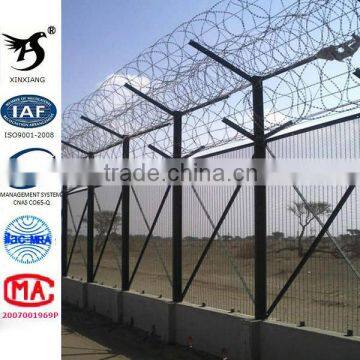 Powder Coated 358 Fencing With Razor Barbed Wire