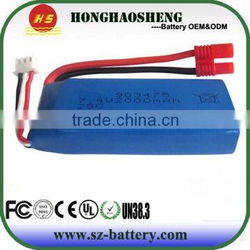 903475 7.4v 2000mah rc lipo battery 25c high rate battery for syma x8c quadcopter