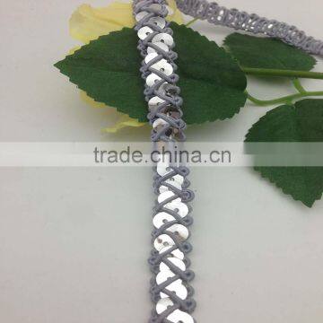 decorative sewing accessory braid silver sequin trimming