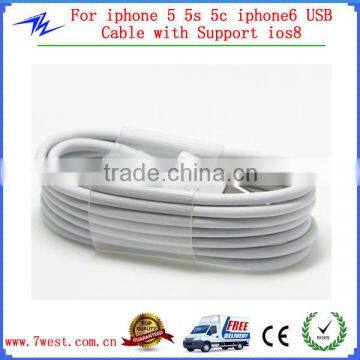 2014 Top Quality for iphone6 USB Cable,for iphone6 Data Cable Support ios8