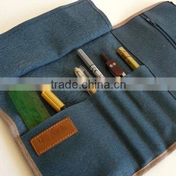 Waxed Canvas Roll up pencil case