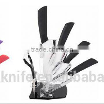 2016 New Design 6pcs ceramic knife set with TPR handle