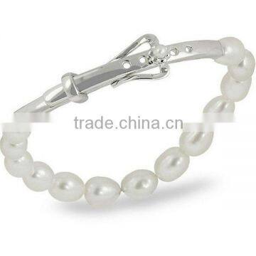 Cultured Freshwater Pearl and Stainless Steel Buckle Bangle Bracelet Vners Manufacturer & Factory & Supplier