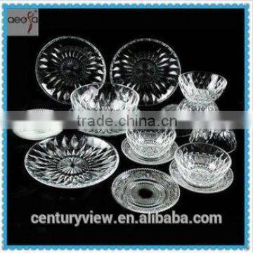 cheap round clear glass dinner plates glass plate set