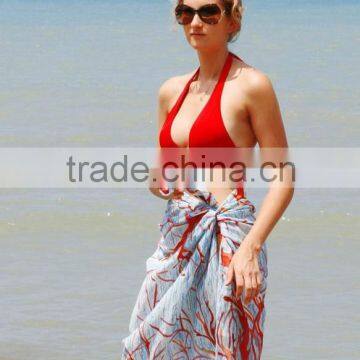 wholesale Summer lady beach sarong 2014 sexy fashion printed beach pareo & SARONGS