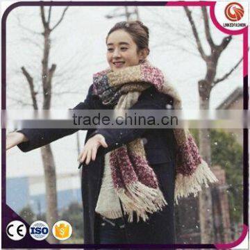 fashion scarves Colorful Plush Knit Long Scarf Winter Warm Shawl