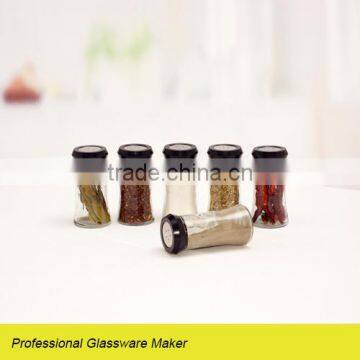 6pcs glass tall glass spice jar wiith lid