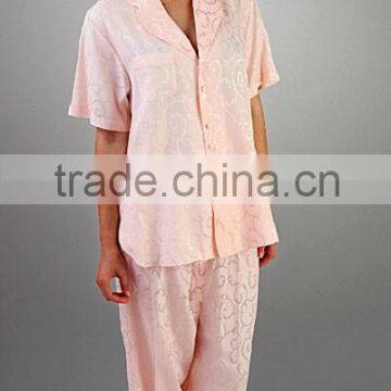 Classica Silk Satin Sleep Shirts Pure Silk Chameuse Fabric Pajamas photo-5