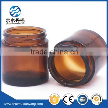 Hot selling 100ml round amber cosmetic glass jar