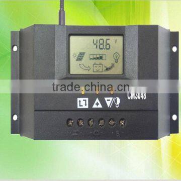 30a 48v wuhan 12v/24v LCD PWM with ce rohs solar charge controller