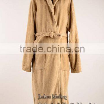 high grade hotel Plain dyed thickening cotton cut velvet unisex bathrobe