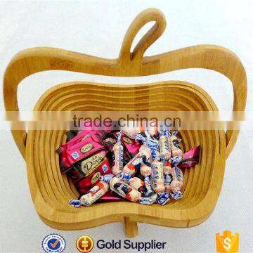 2016 High Quality Apple Shape Folding Bamboo Fruit Basket photo-5