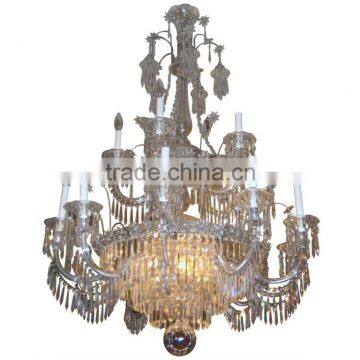530-10 English Regency Style 15-Light Crystal Chandelier