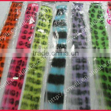 Long Leopard Print Synthetic Feather Hair Extension