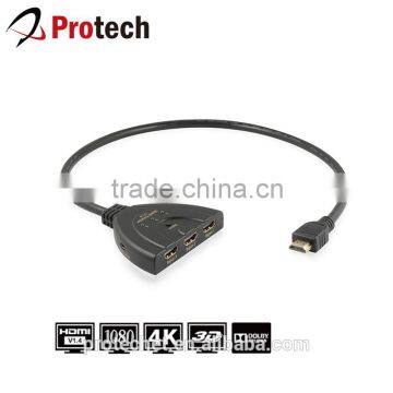 HDMI 3X1 Switcher Pigtail Support full 3D and 4K with USB Cable