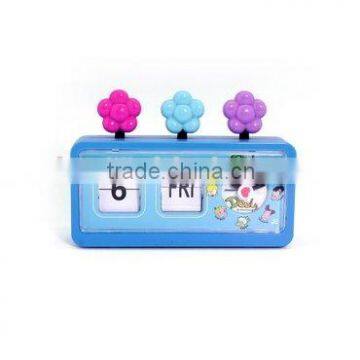 Fashion Plastic Table Desk Alarm Calendar Quartz Clock RD9864-3