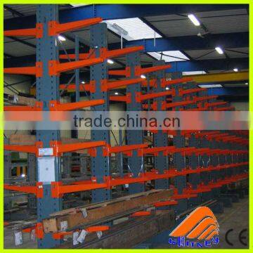 Heavy duty warehouse cantilevered racking, wooden pipe rack, cantilevered arm racks