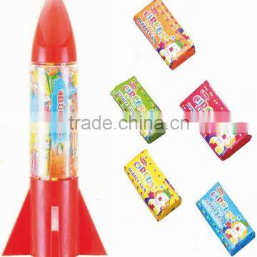 Bubble gum tattoo in rocket shaped jar(chewing gum candy)