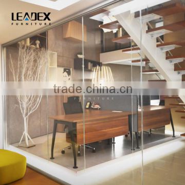 12mm clear tempered glass panel full high office wall partition