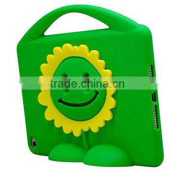 2016 New China Wholesale Sun Flower Cute Kids Proof Shock Absorber Silicone Tablet Bumper Case Cover With Stand / Handle photo-5
