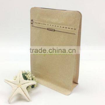 Hot Sales Flat Bottom Kraft Paper Pouch for Coffee Beans