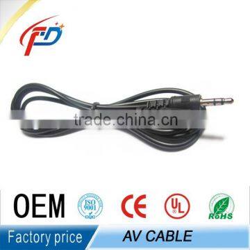 BTF brand 3m black mobile vedio cable 3.5mm stereo plug to 2 RCA male