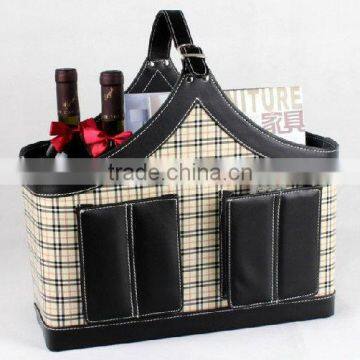 High quality pu leather storage basket