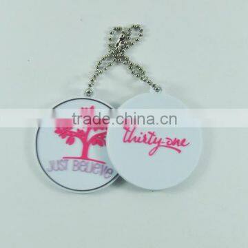 OEM Factory flexible pvc keychain, round shape pvc soft rubber keychains