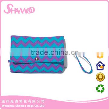 fashional watered design fabric makeup bag travel cosmetice bag