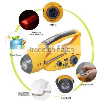 Emergency Dynamo Solar Lantern Radio With Led Flashlight