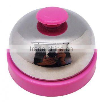 pink dinner call bell with colorful base for tables use