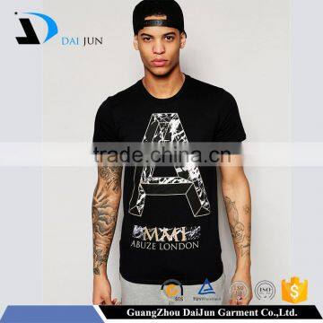 Daijun OEM High quality Men's Black Printing Alphabet t-shirt manufactures in guangzhou