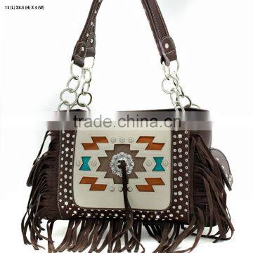 BLACK RHINESTONE CONCEALED CARRY WEAPON HANDBAG FAITH HOPE LOVE WESTERN PURSES WITH TASSEL photo-5