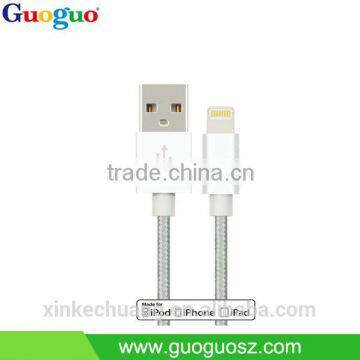 100% Original fast charging aluminium housing Nylon Braided mfi Cable